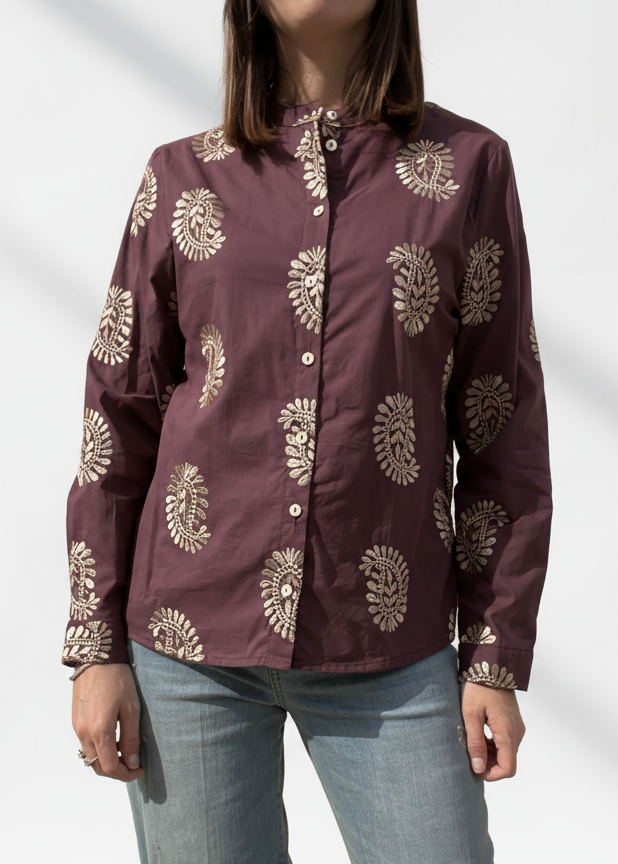 CAMICIA COREANA RICAMATA