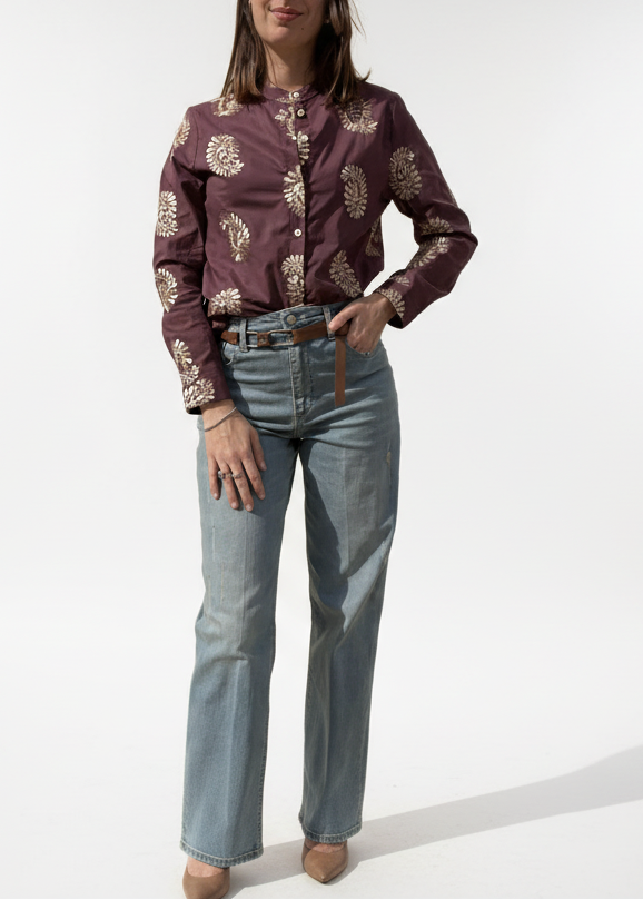 CAMICIA COREANA RICAMATA