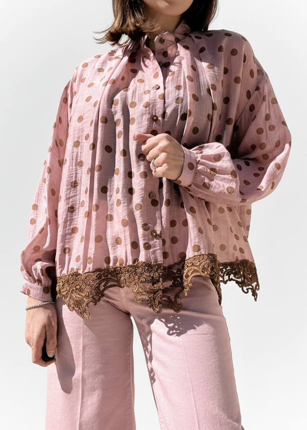 CAMICIA POIS IN MUSSOLA E PIZZO