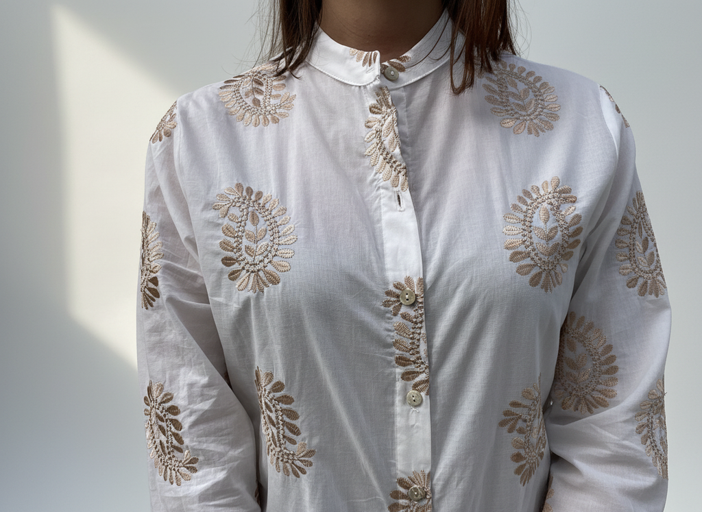 CAMICIA COREANA RICAMATA
