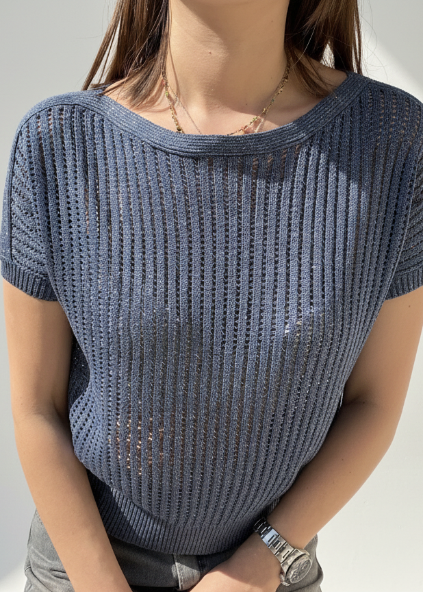 MAGLIA TRAFORATA MEZZA MANICA