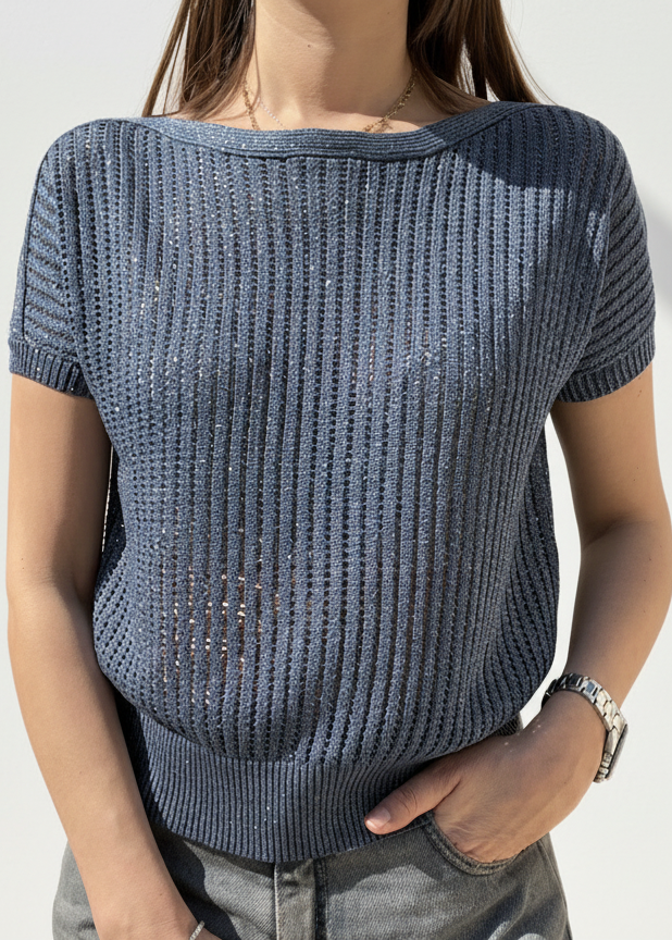 MAGLIA TRAFORATA MEZZA MANICA