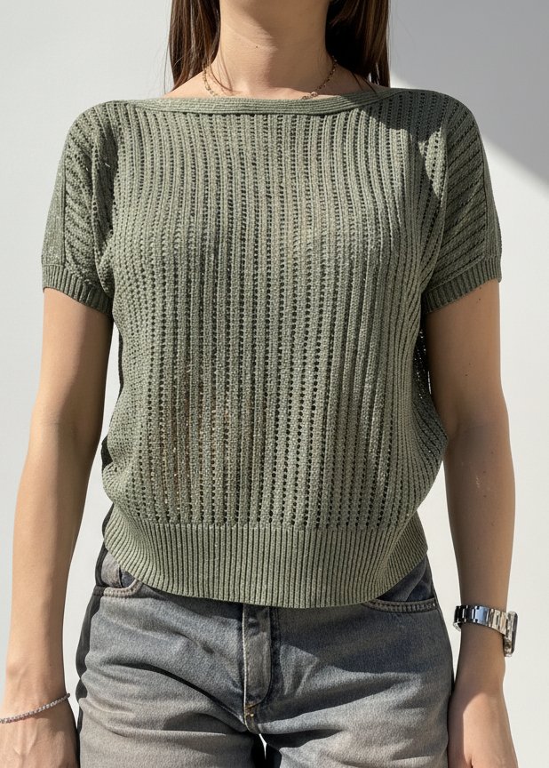 MAGLIA TRAFORATA MEZZA MANICA