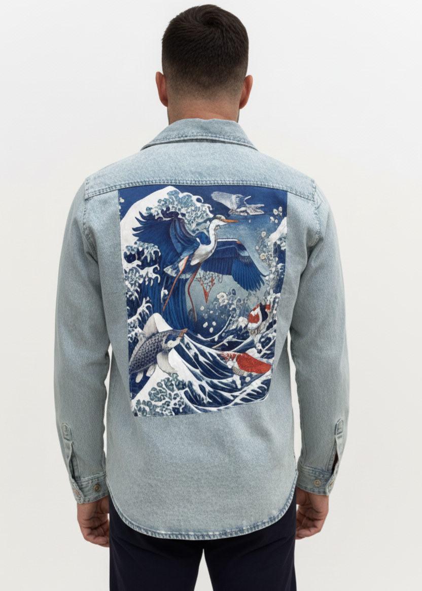 GIACCA OVER SHIRT DENIM PATCH