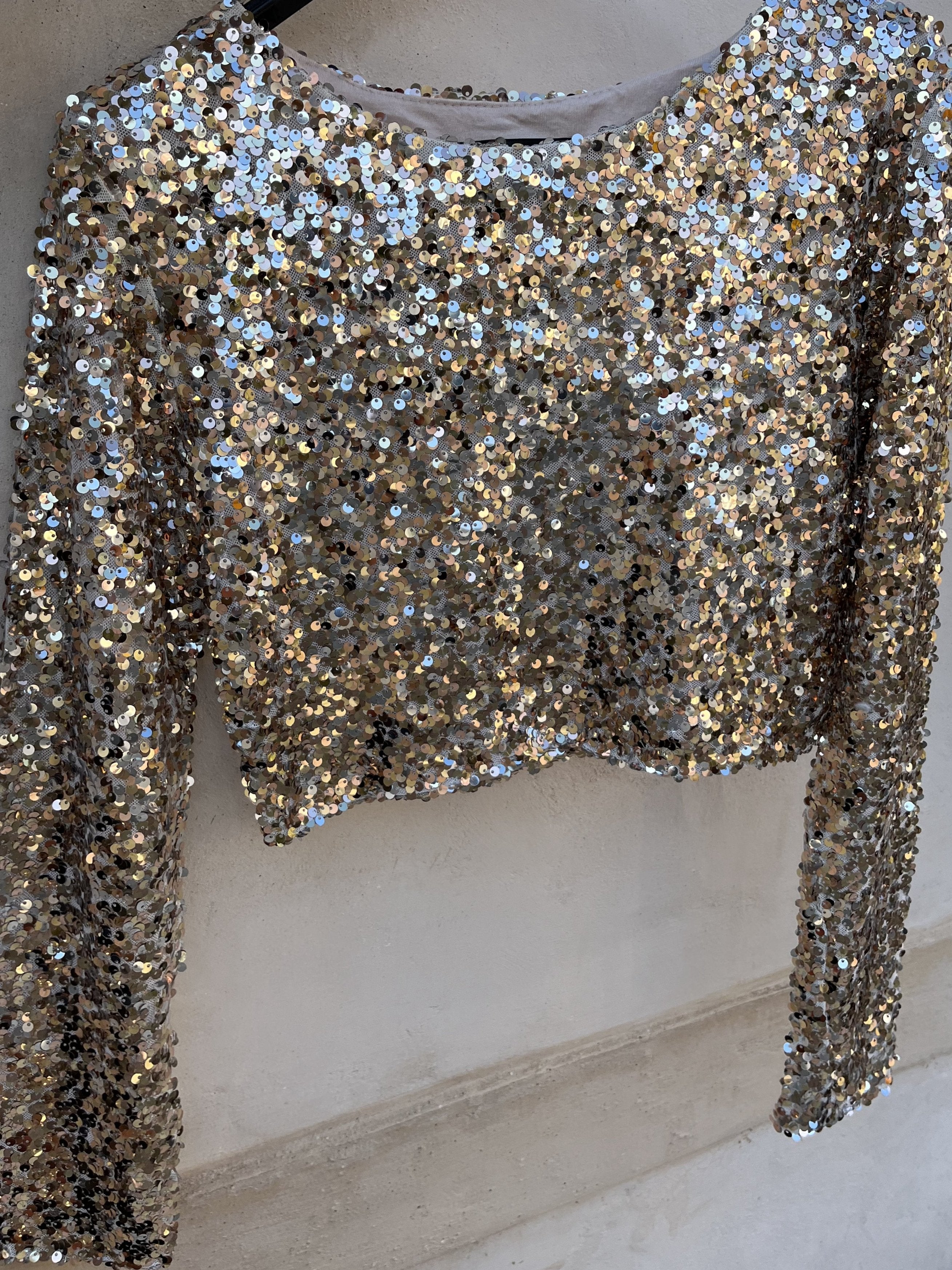 CROP TOP ML PAILLETTES