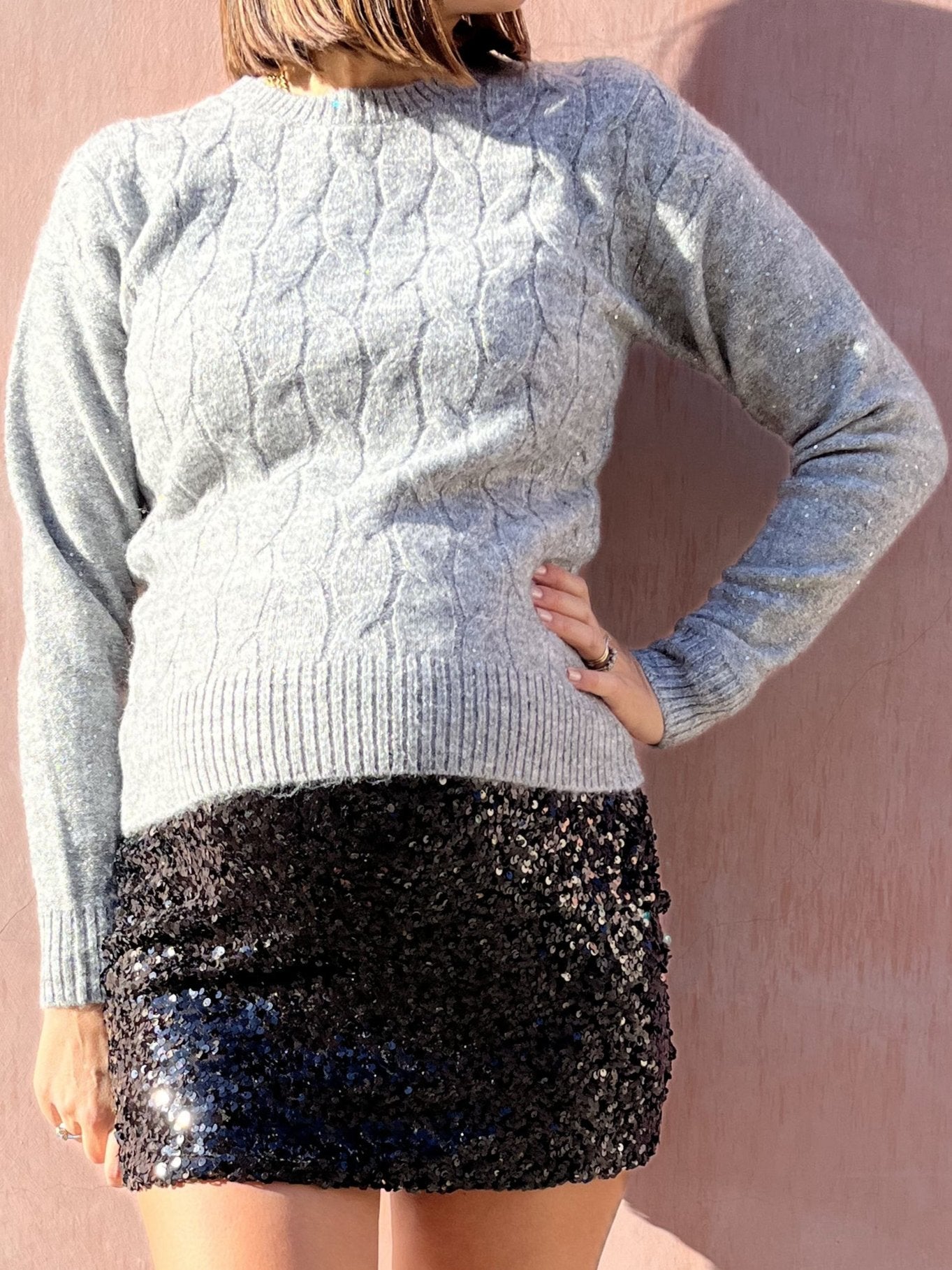 MAGLIONE TRECCIA LUREX