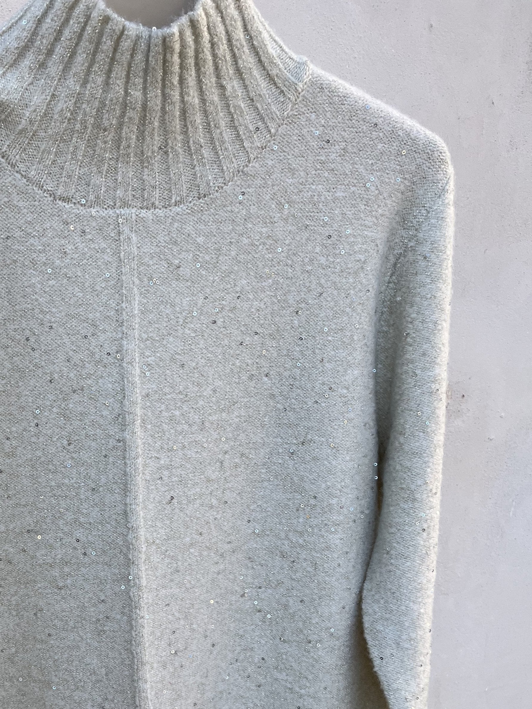 MINI ABITO IN MAGLIA CON PAILETTES