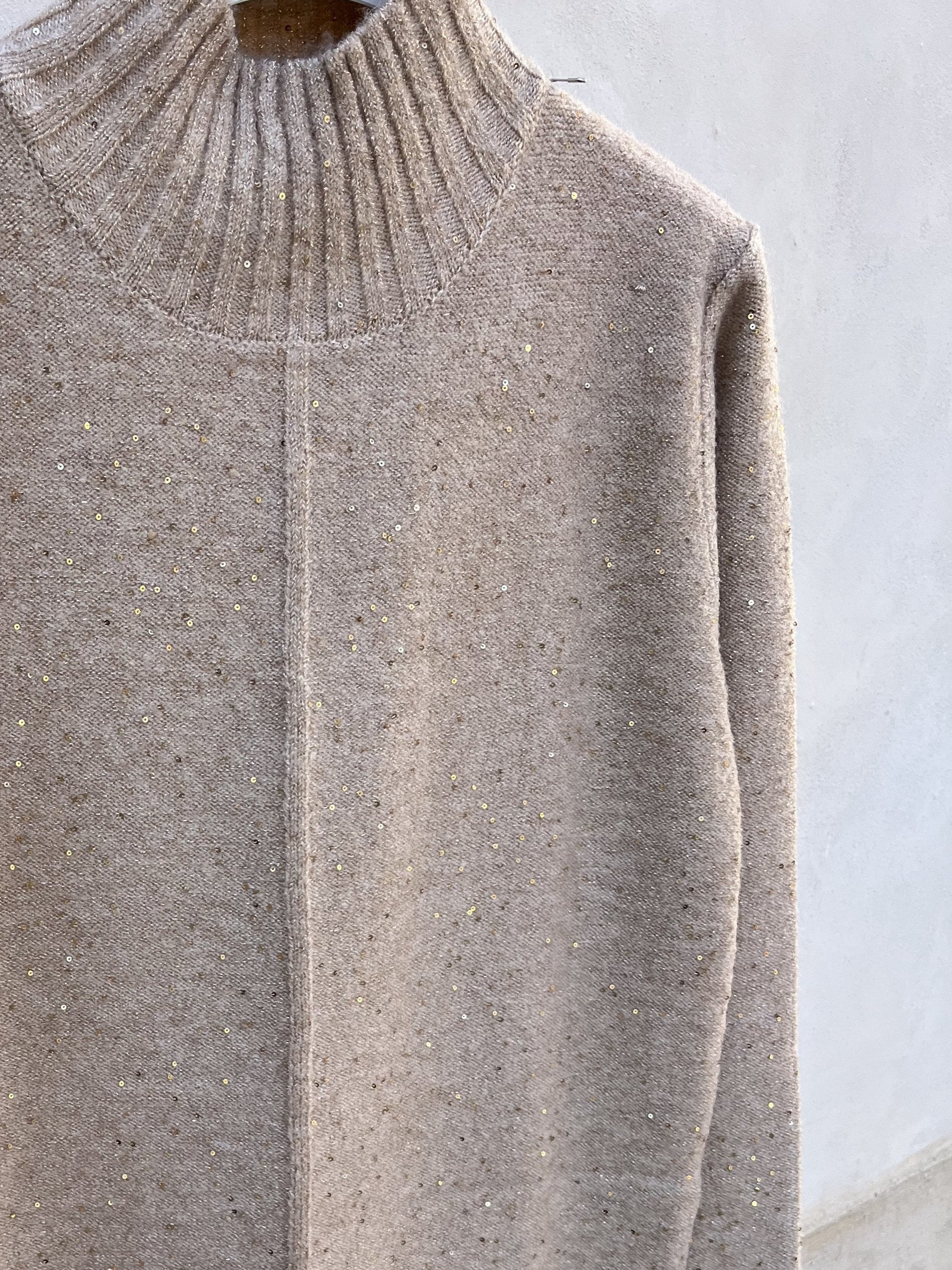 MINI ABITO IN MAGLIA CON PAILETTES