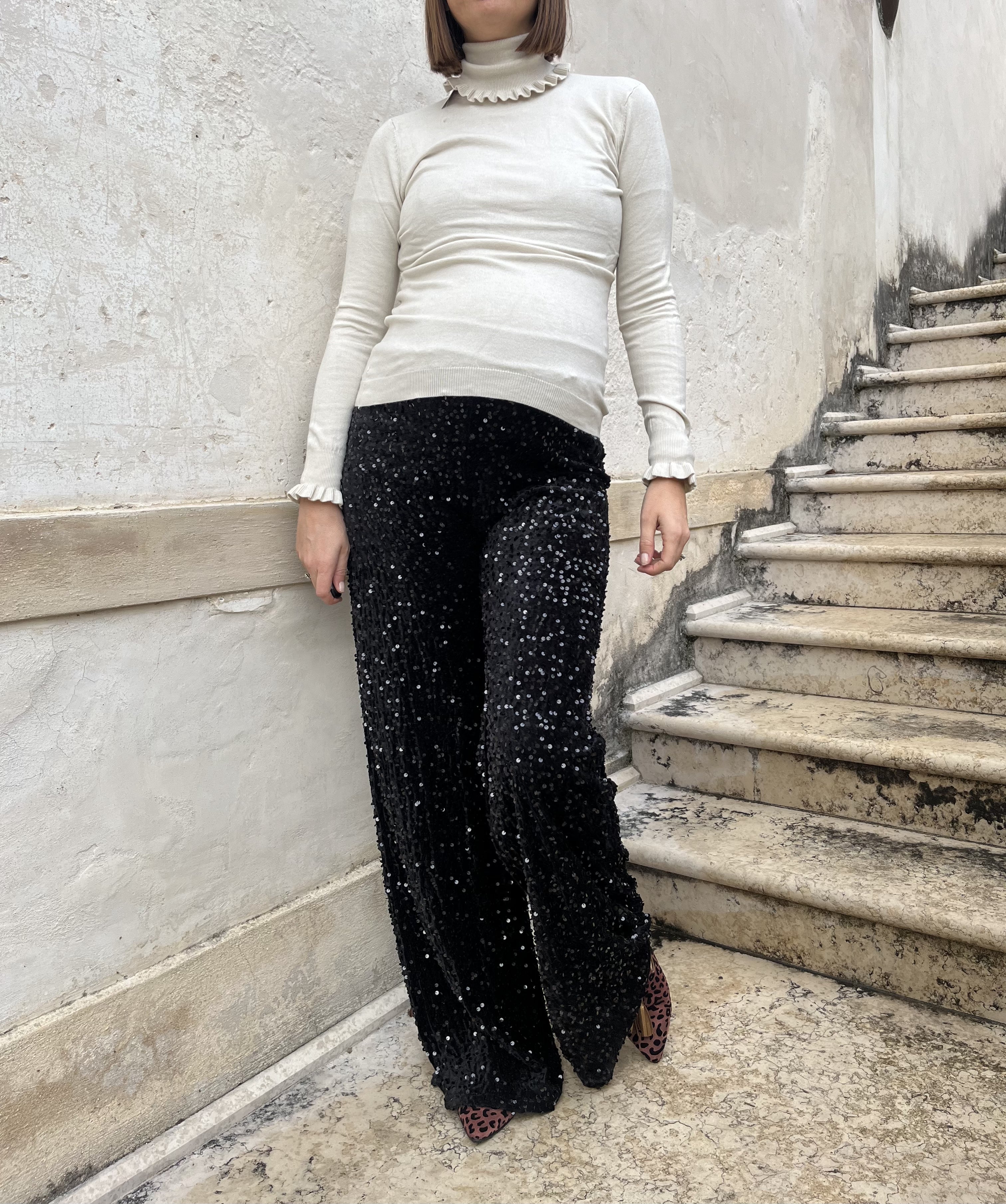PANTALONI PALAZZO PAILLETTES
