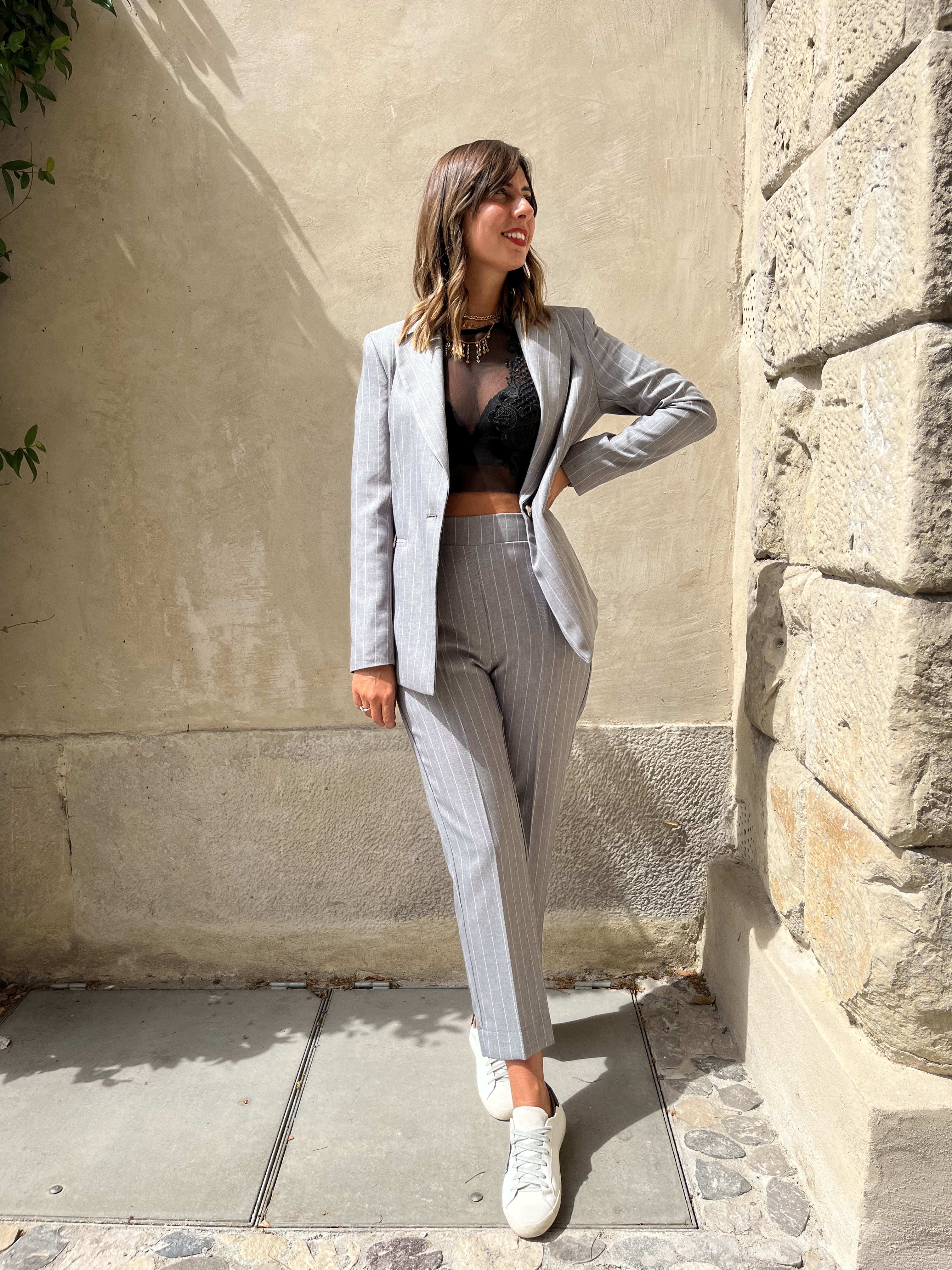 PANTALONE GESSATO ABITO