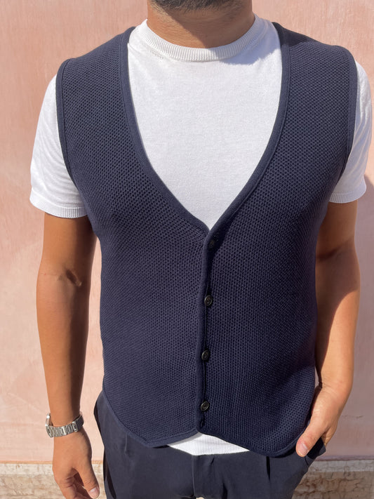 GILET IN MAGLIA OCCHIO DI PERNICE