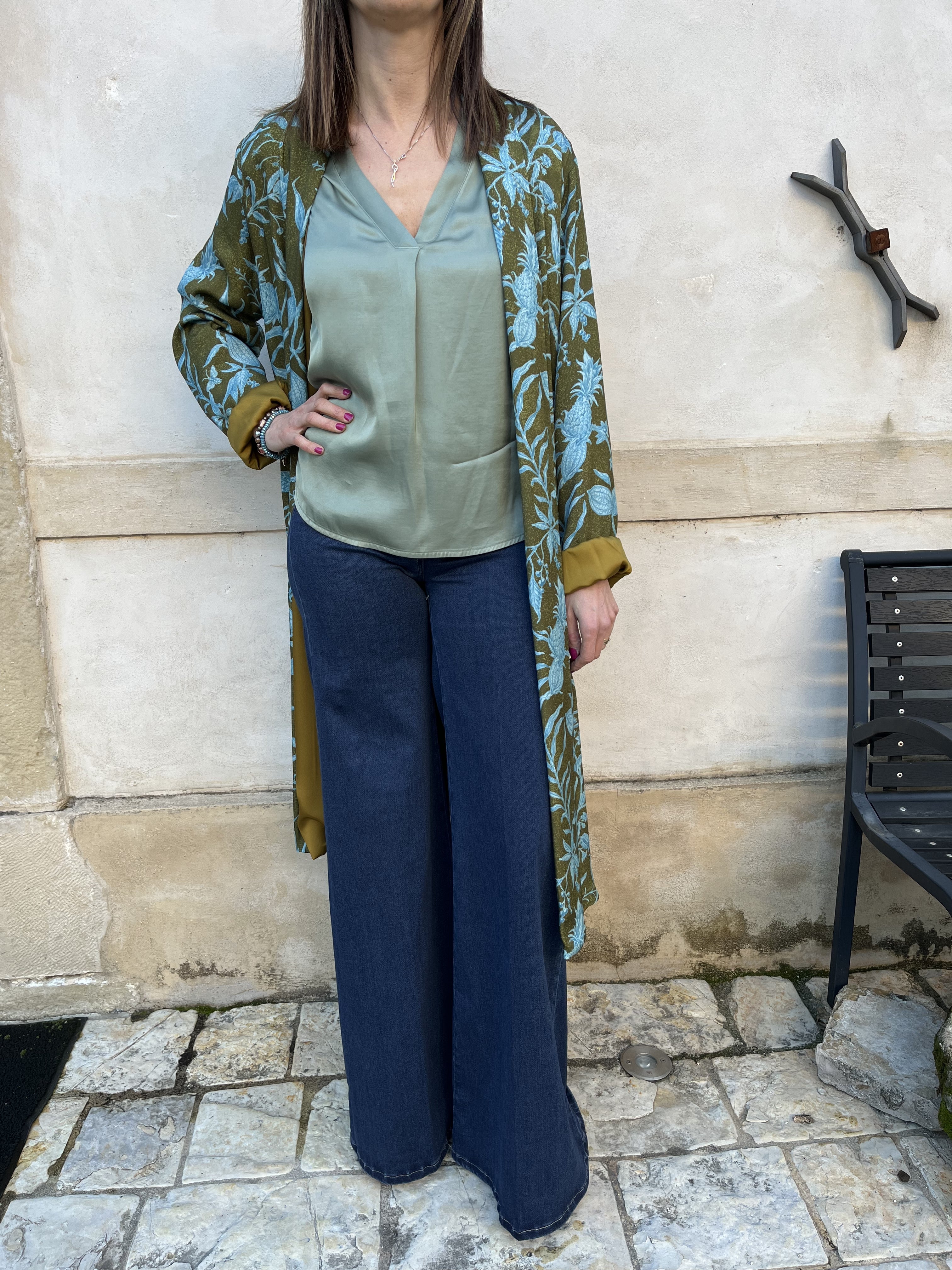 KIMONO VERDE TURCHESE