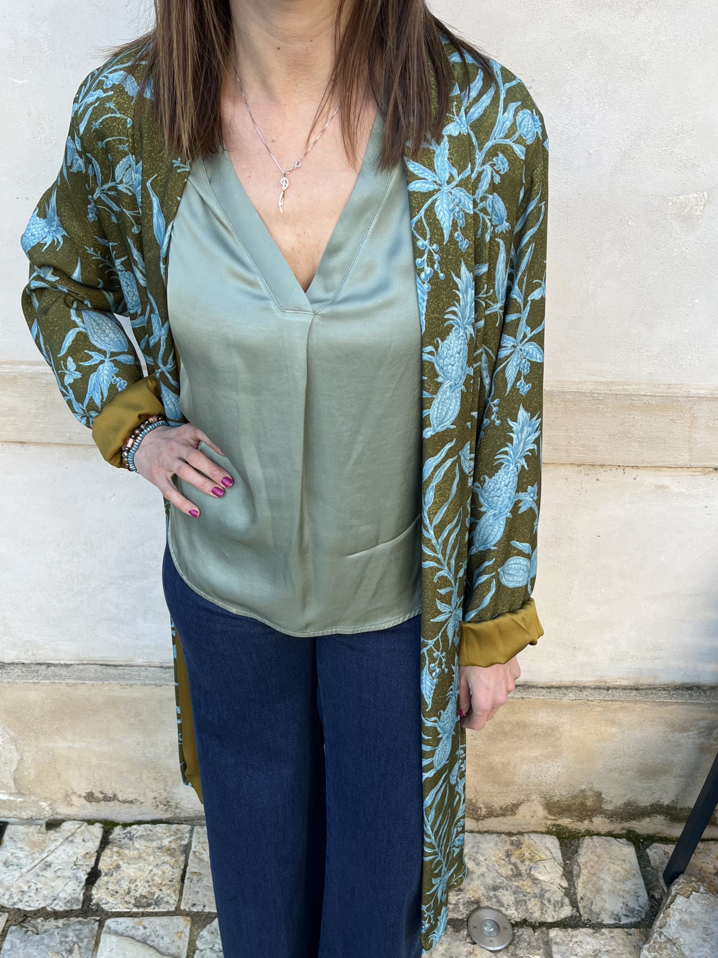KIMONO VERDE TURCHESE