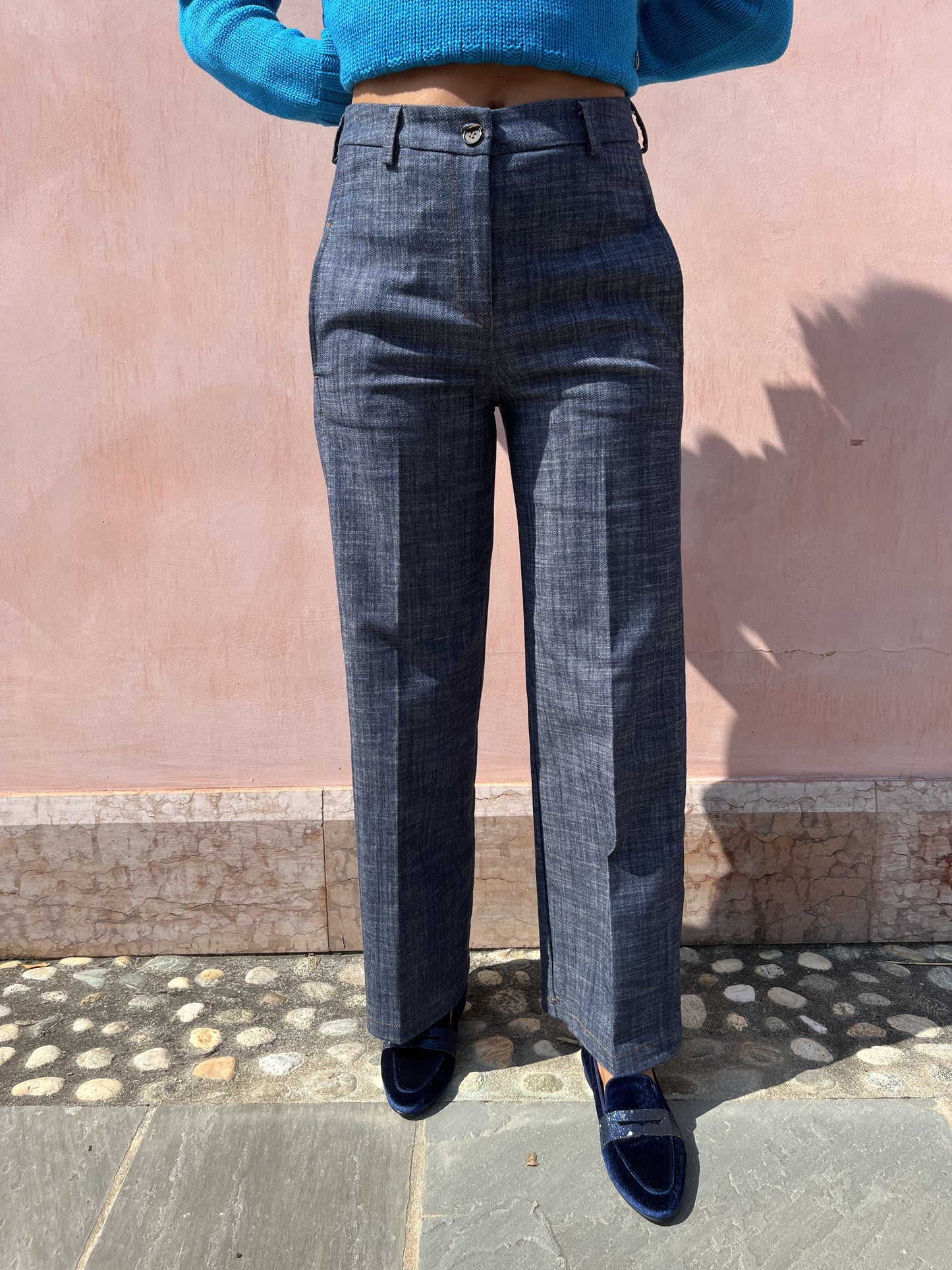 PANTALONE LARGO TELA DENIM