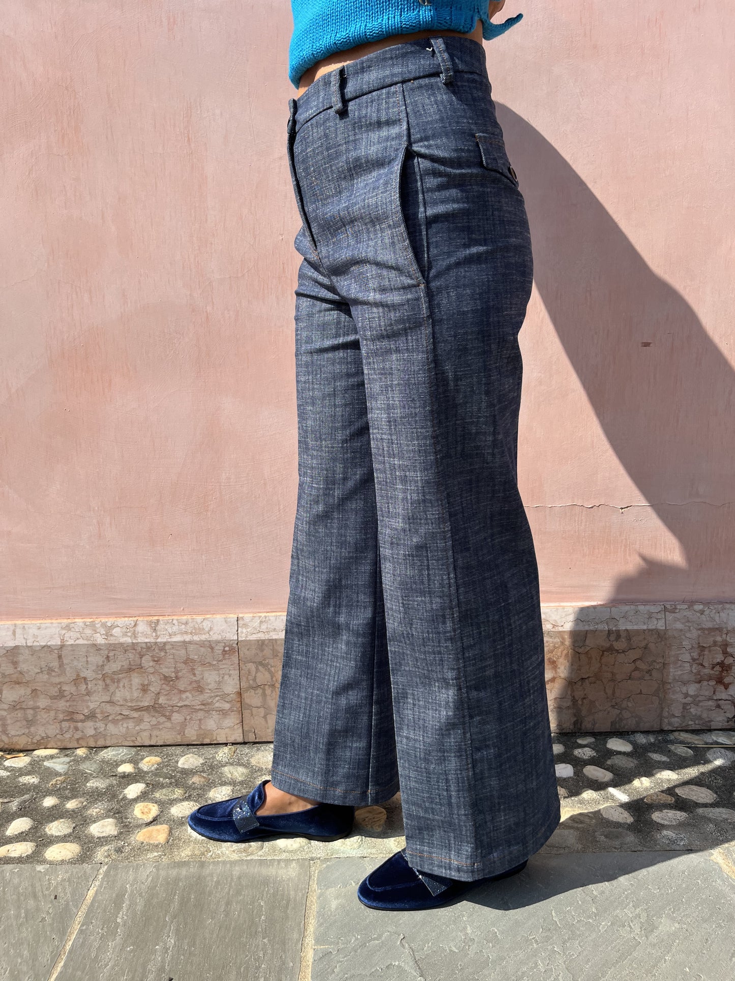 PANTALONE LARGO TELA DENIM