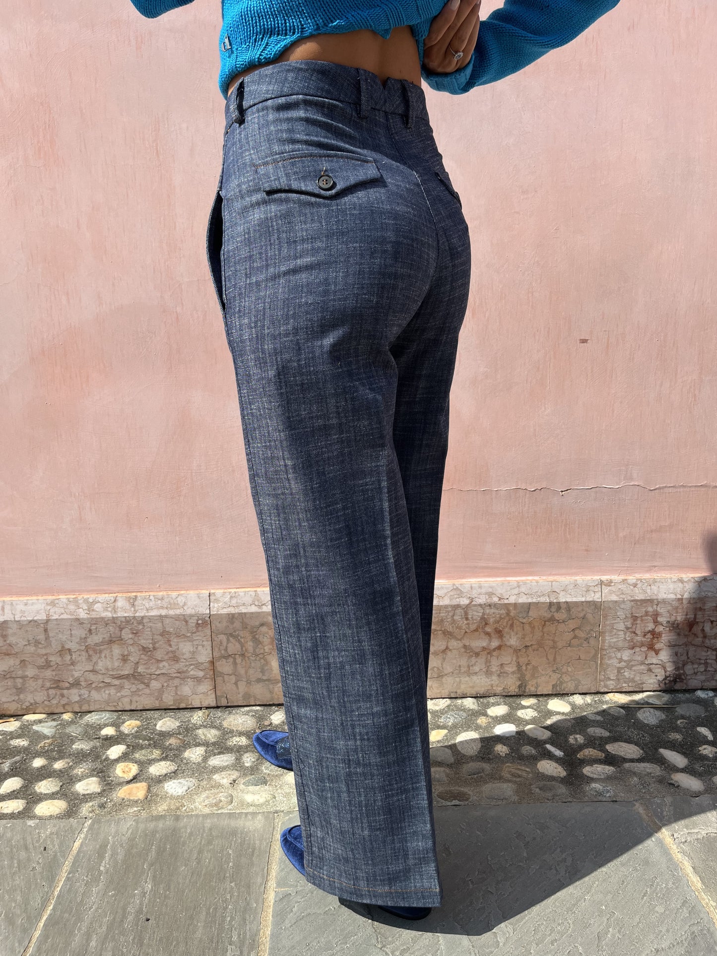 PANTALONE LARGO TELA DENIM