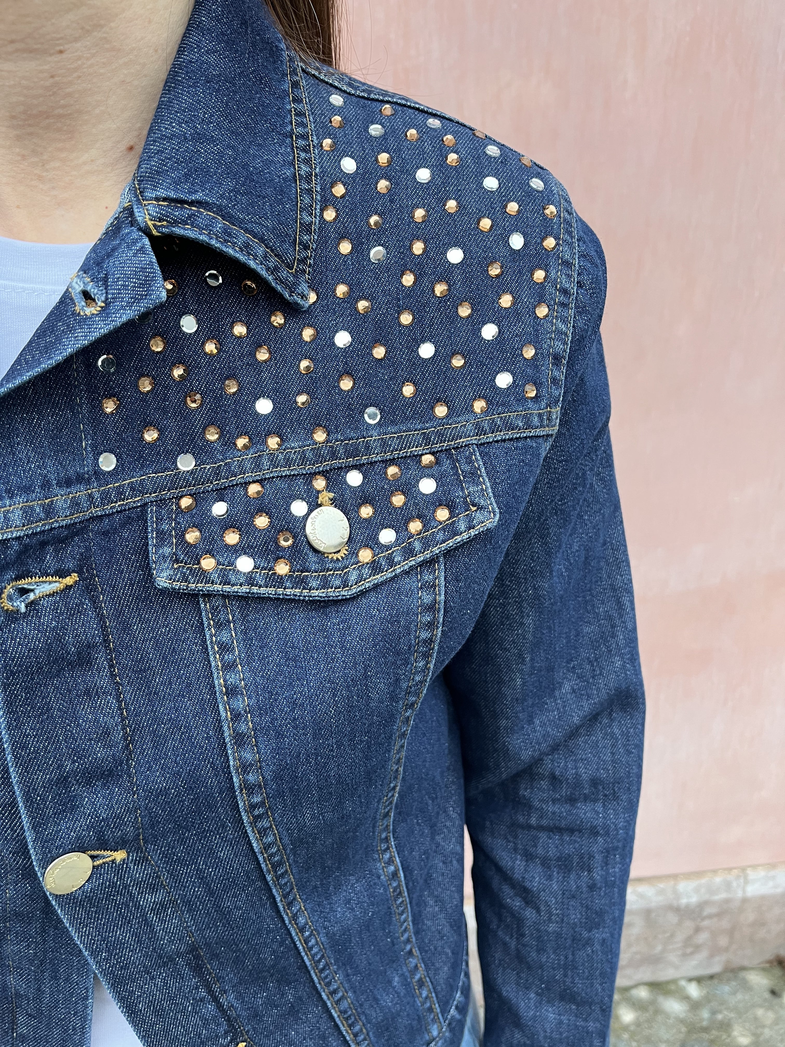 GIUBBINO DENIM STRASS