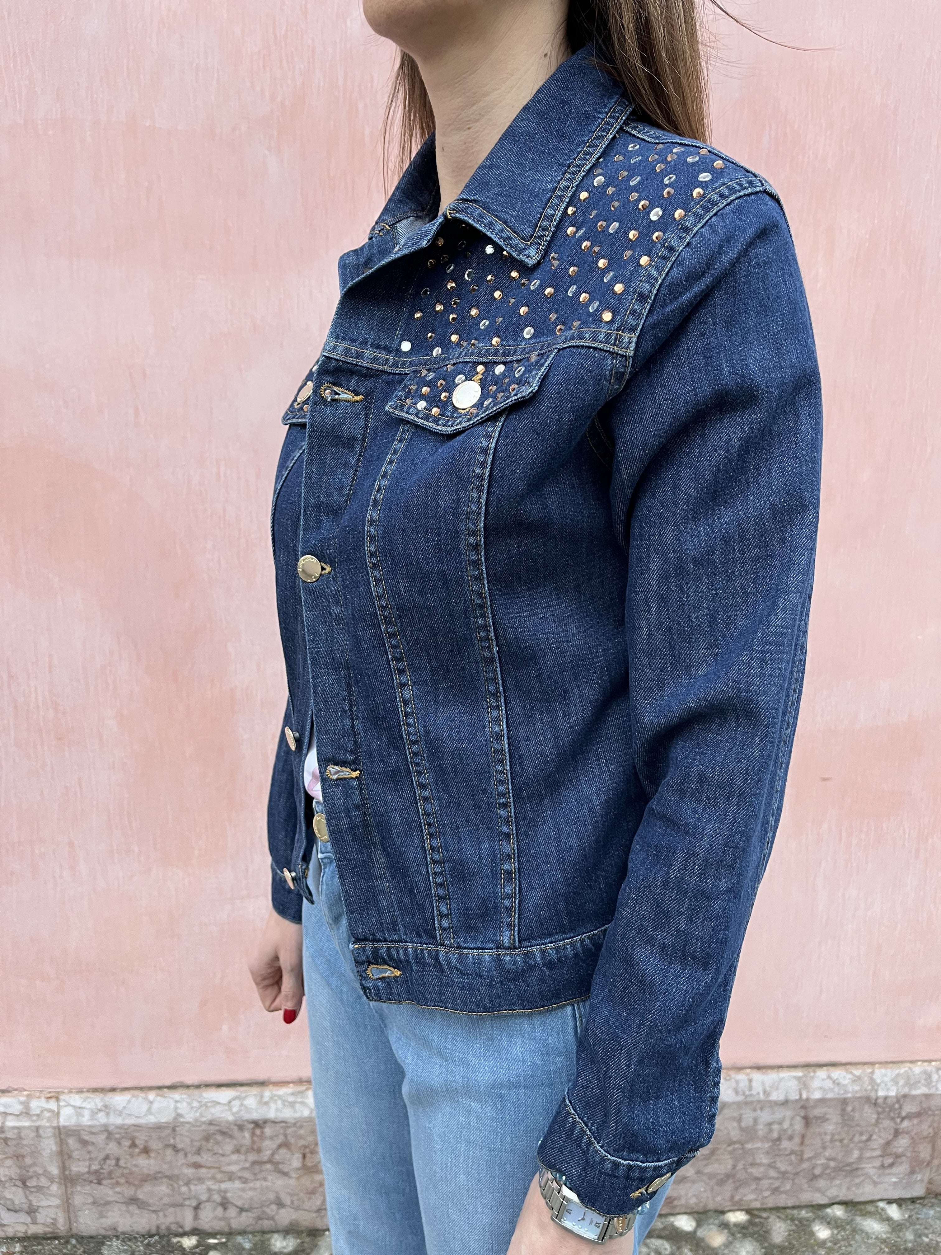 GIUBBINO DENIM STRASS
