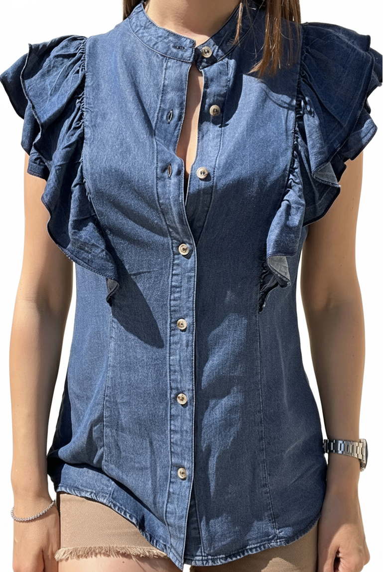 CAMICIA SMANICATA CHAMBRAY