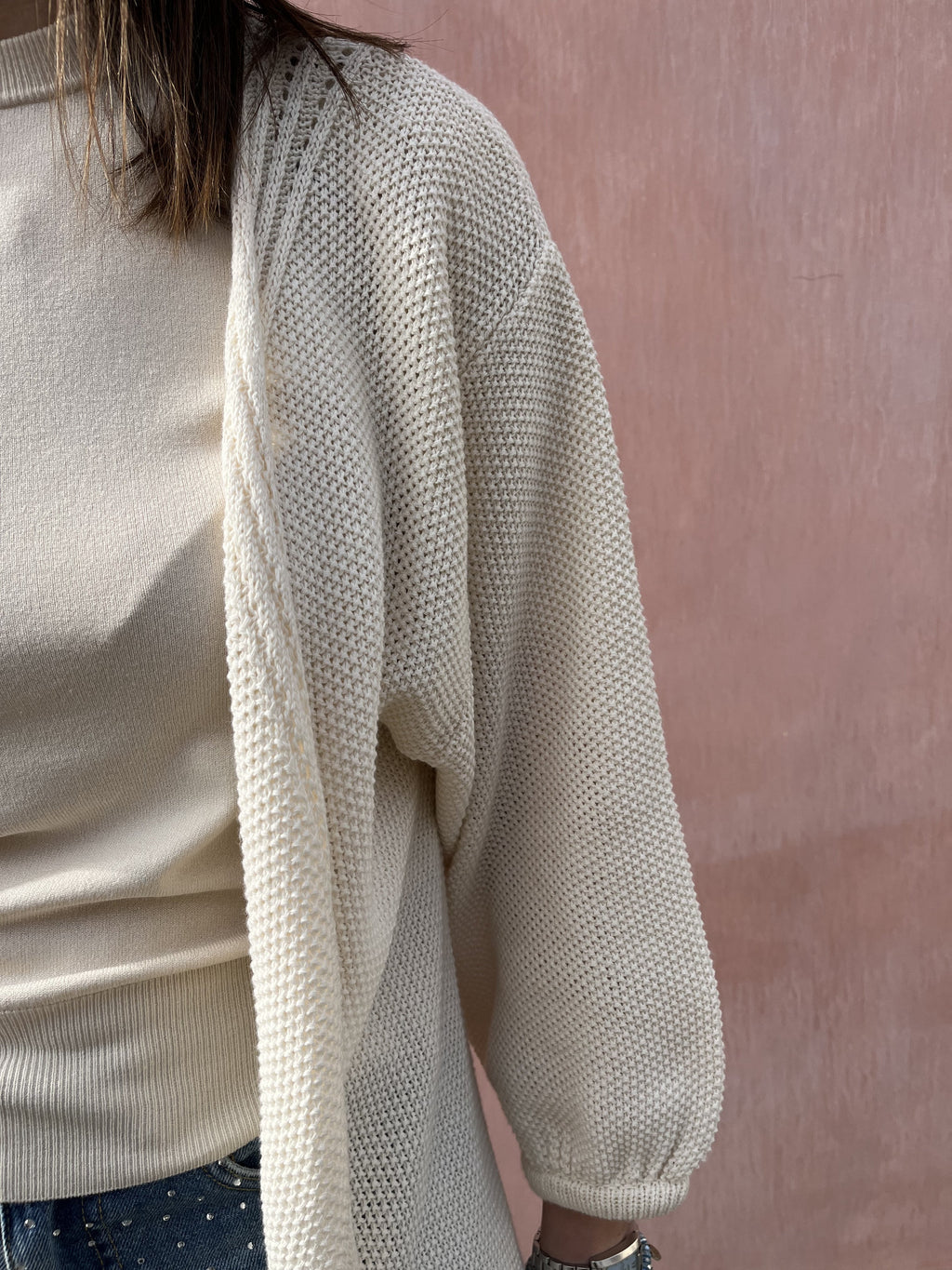 CARDIGAN LUNGO PUNTO RISO