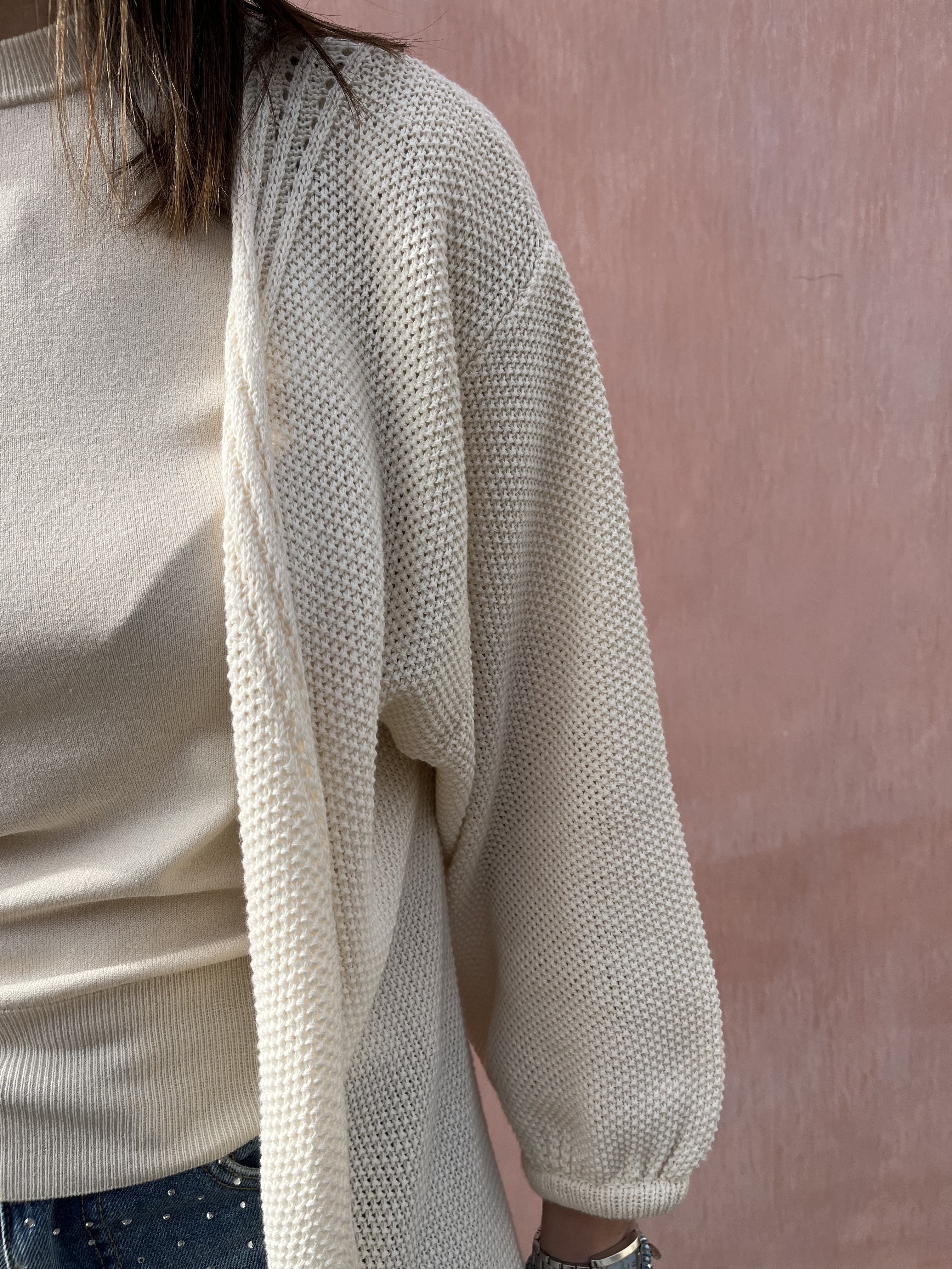 CARDIGAN LUNGO PUNTO RISO