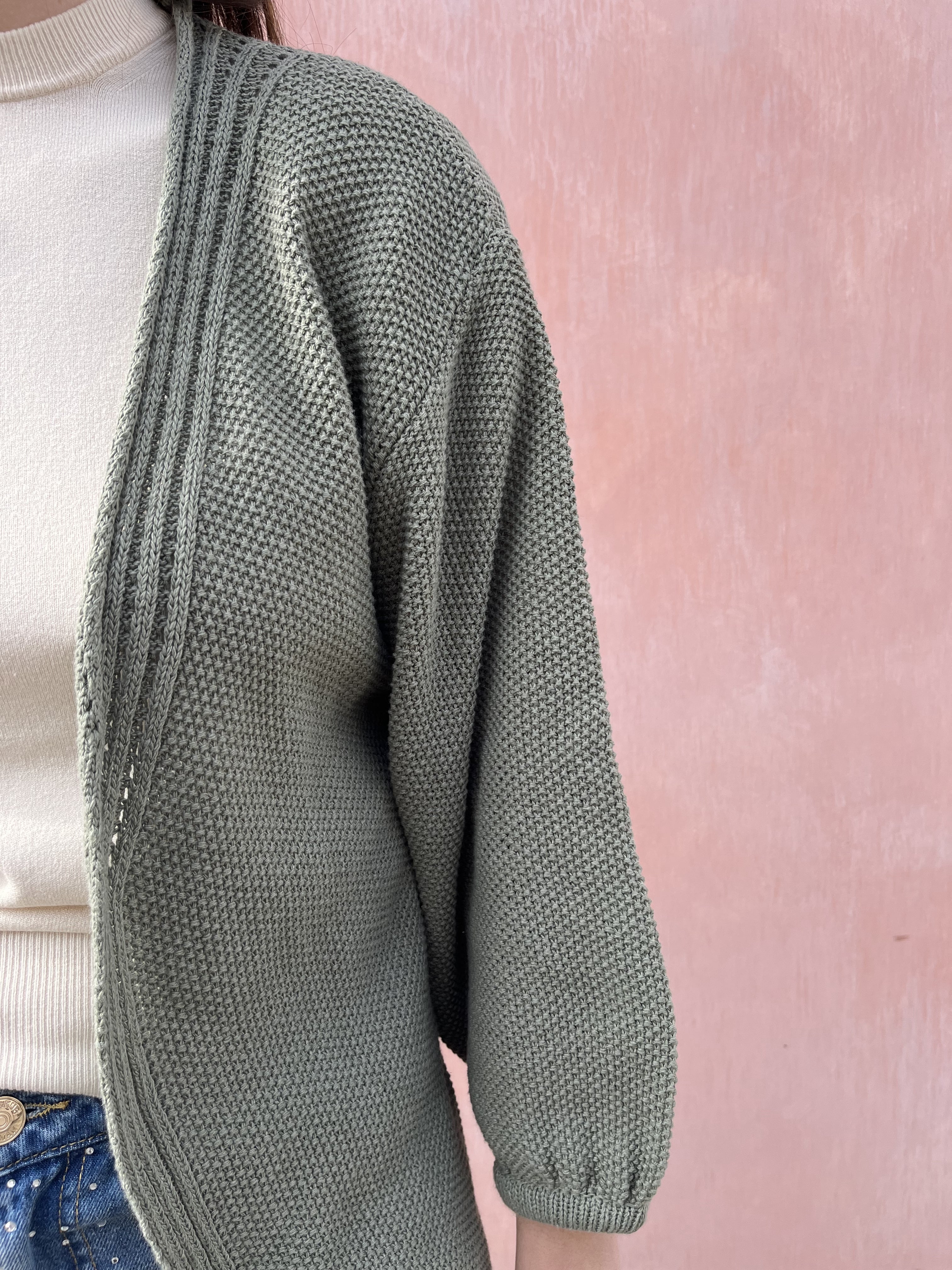 CARDIGAN LUNGO PUNTO RISO