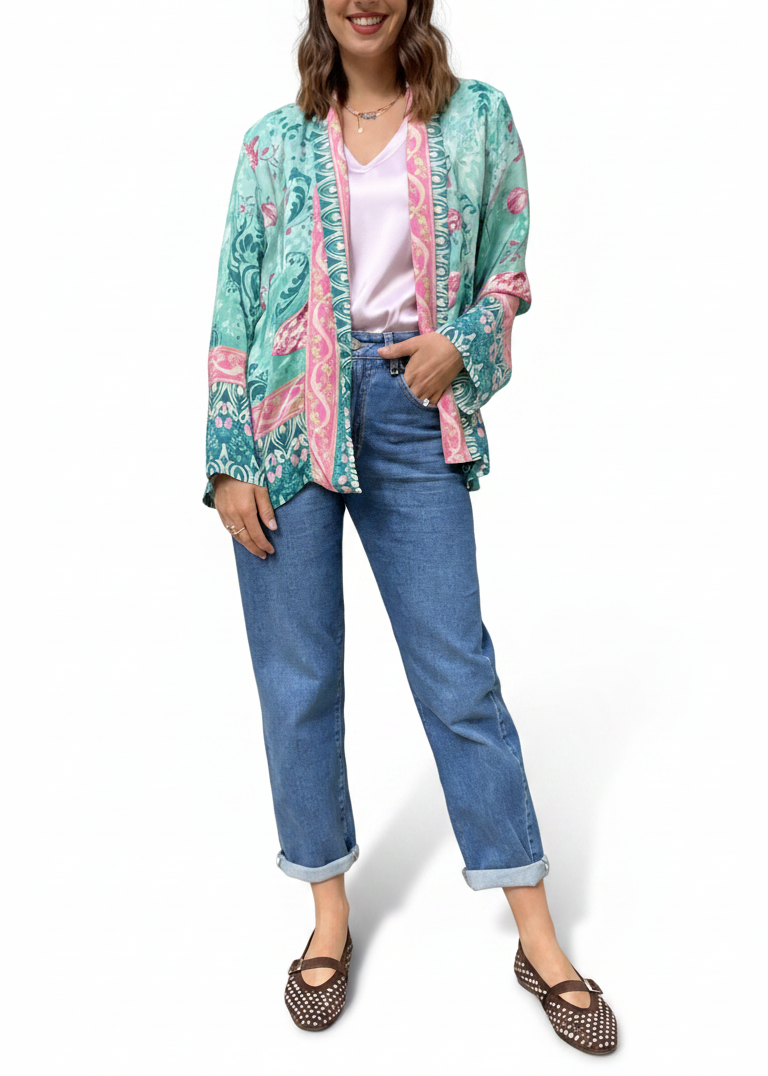 KIMONO  LAILA TURCHESE  CORTO