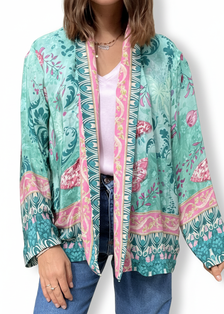 KIMONO  LAILA TURCHESE  CORTO