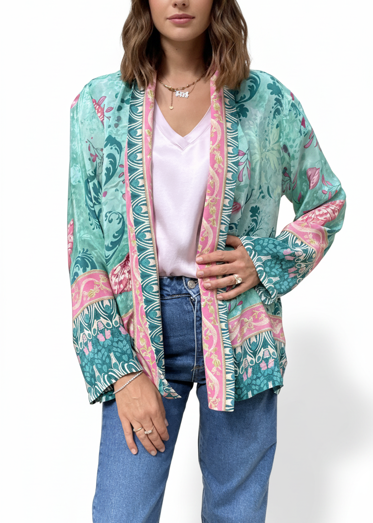 KIMONO  LAILA TURCHESE  CORTO