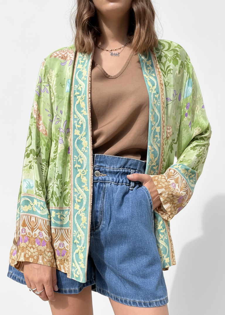 KIMONO LAILA VERDE CORTO