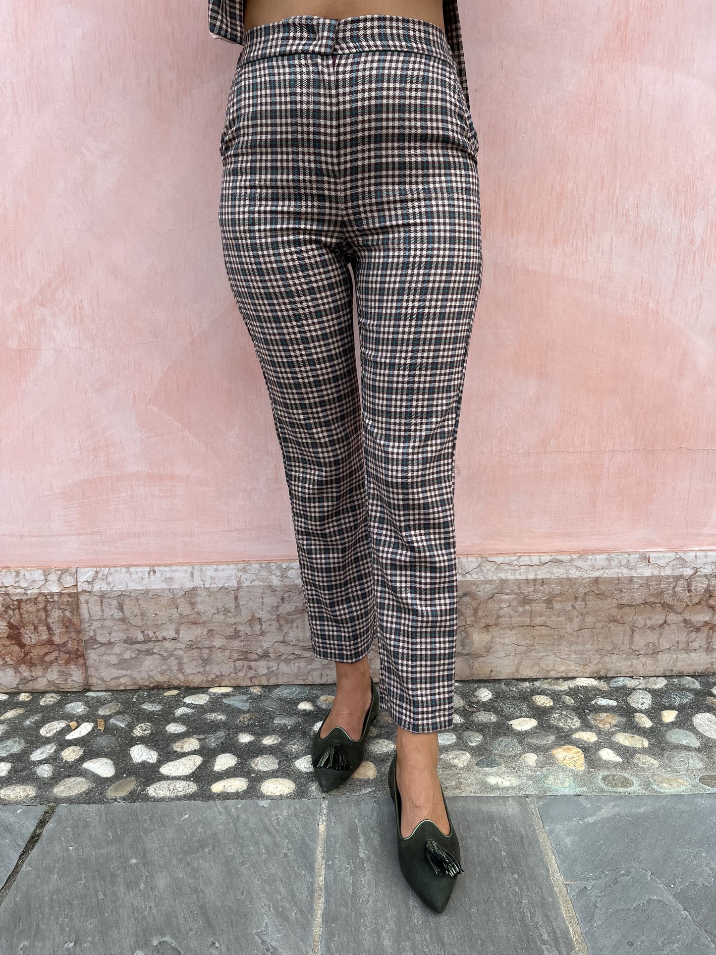 PANTALONE QUADRETTATO MORO