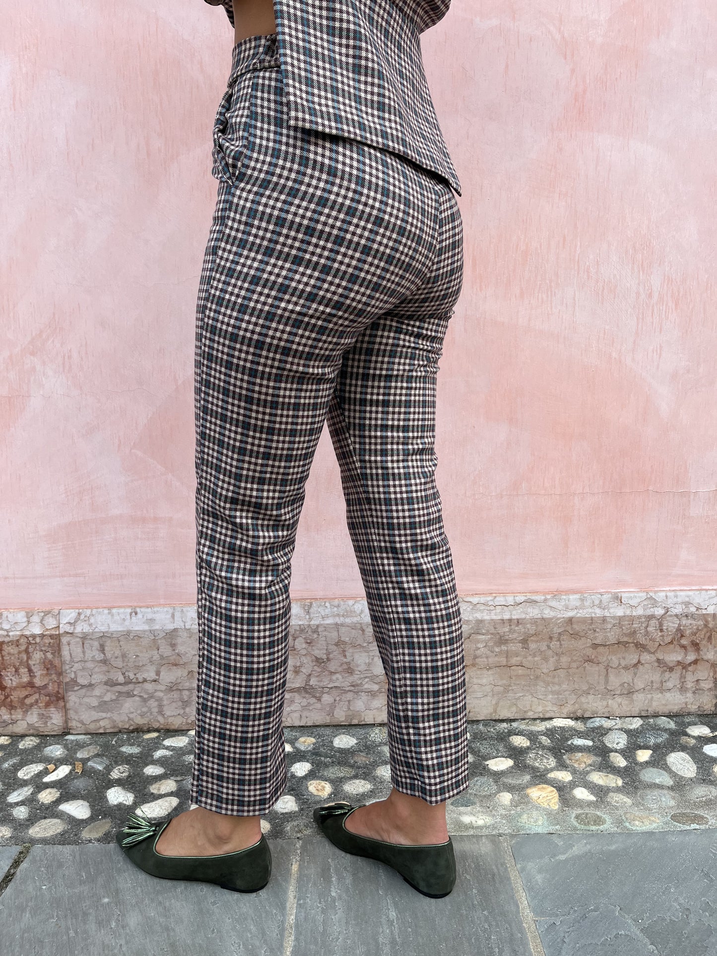 PANTALONE QUADRETTATO MORO