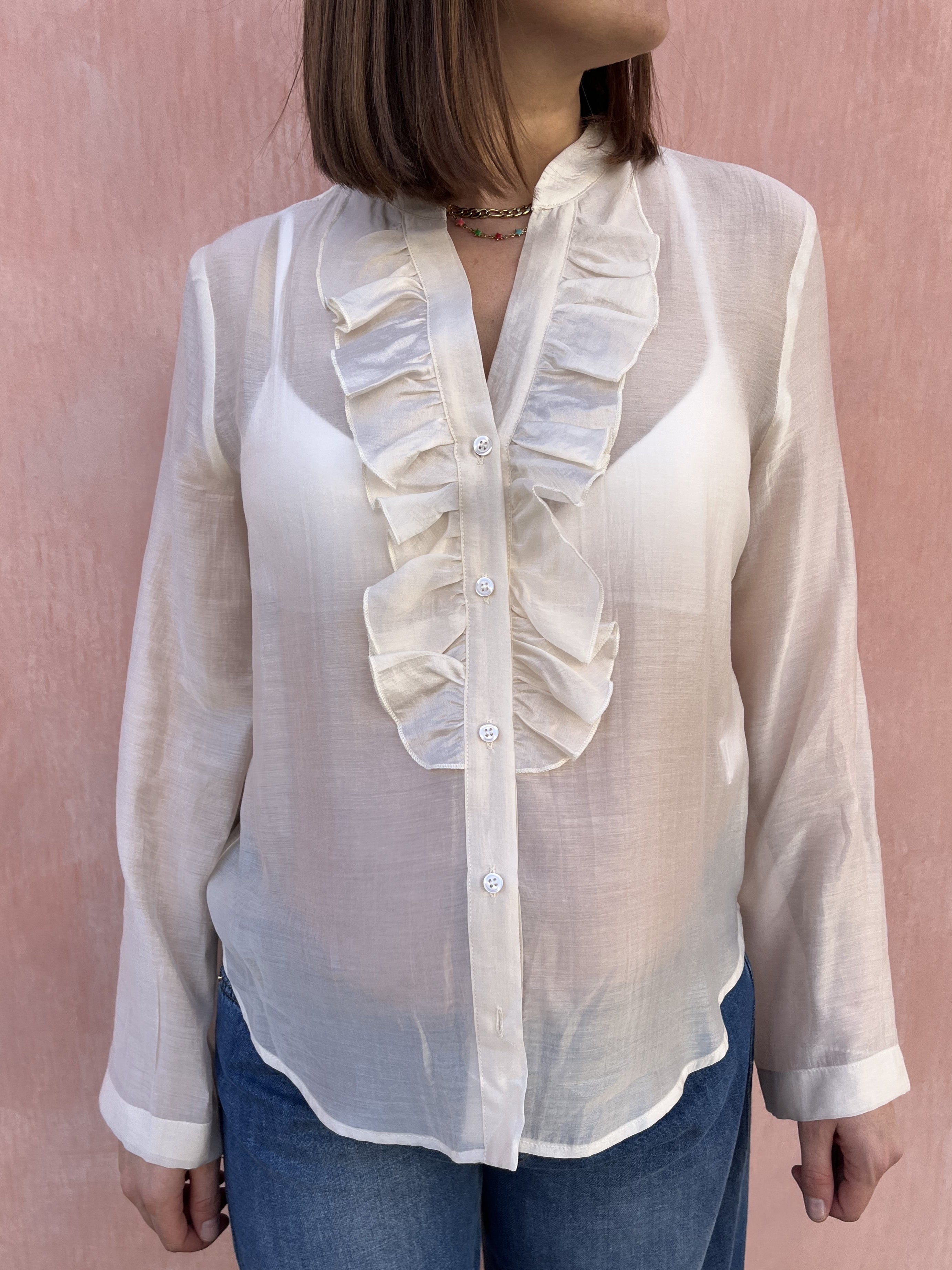 CAMICIA SCOLLO CON ROUGE