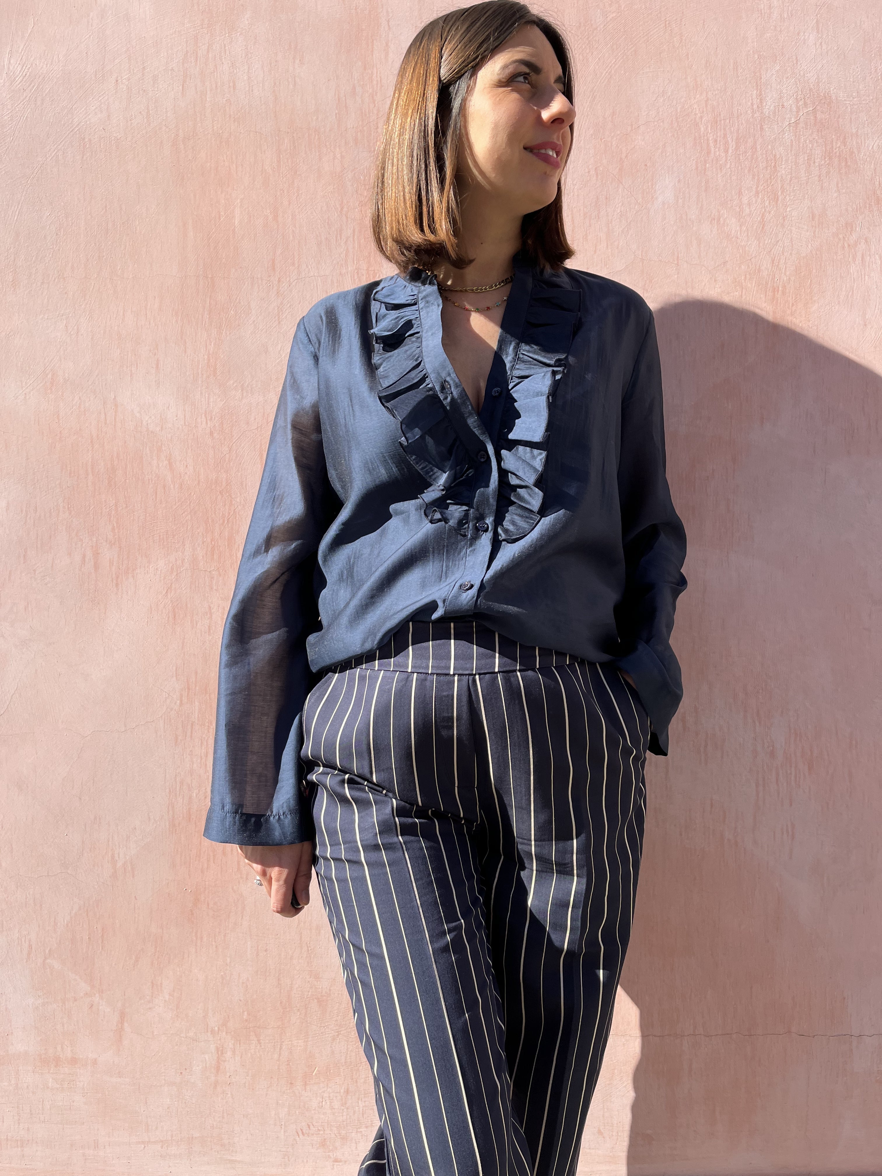 CAMICIA SCOLLO CON ROUGE
