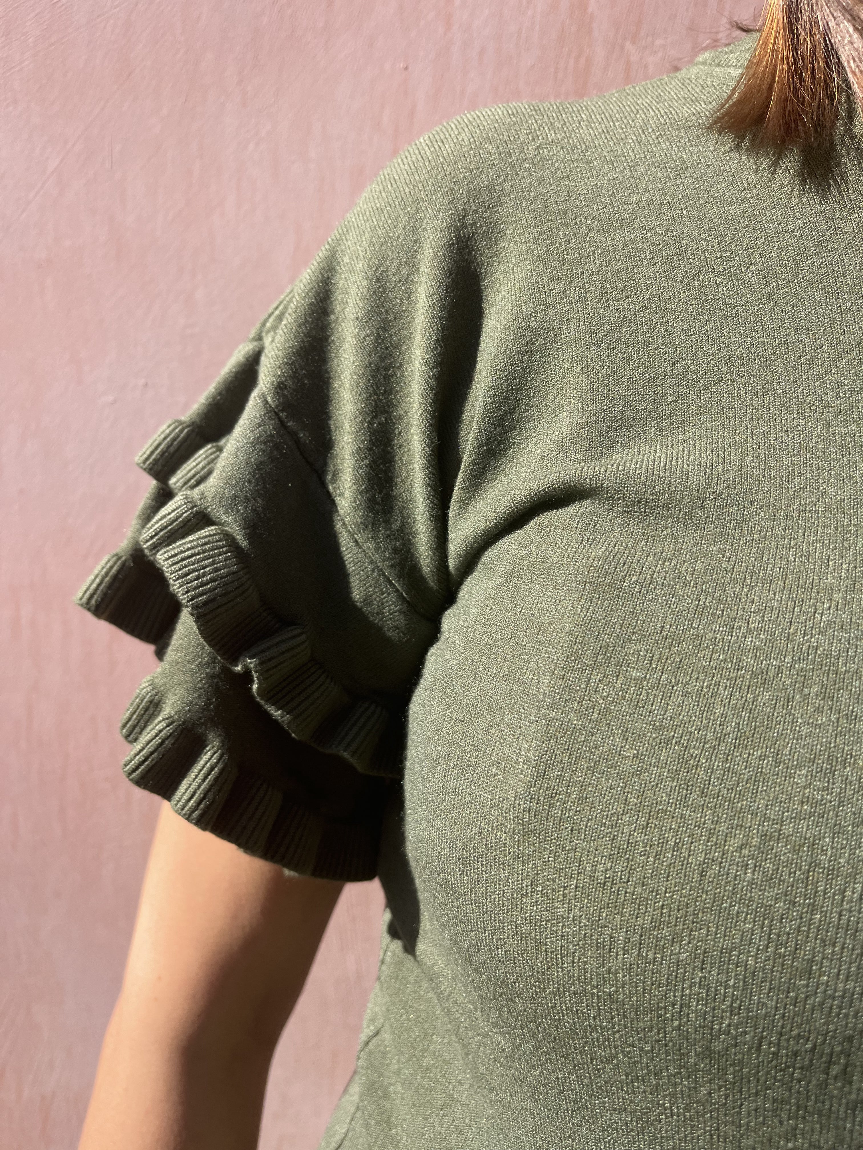MAGLIA IN VISCOSA CON MANICA ROUGE