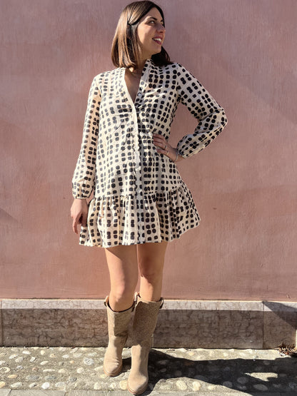 ABITO CAMICIA LEOPARD GEOMETRICO