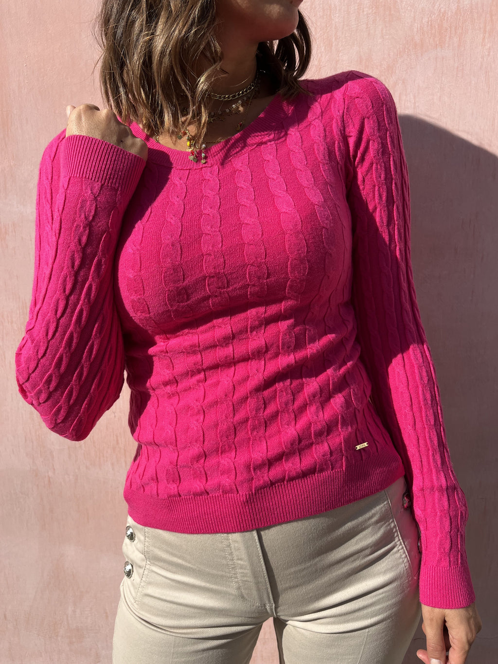 MAGLIA GIROCOLLO TRECCE