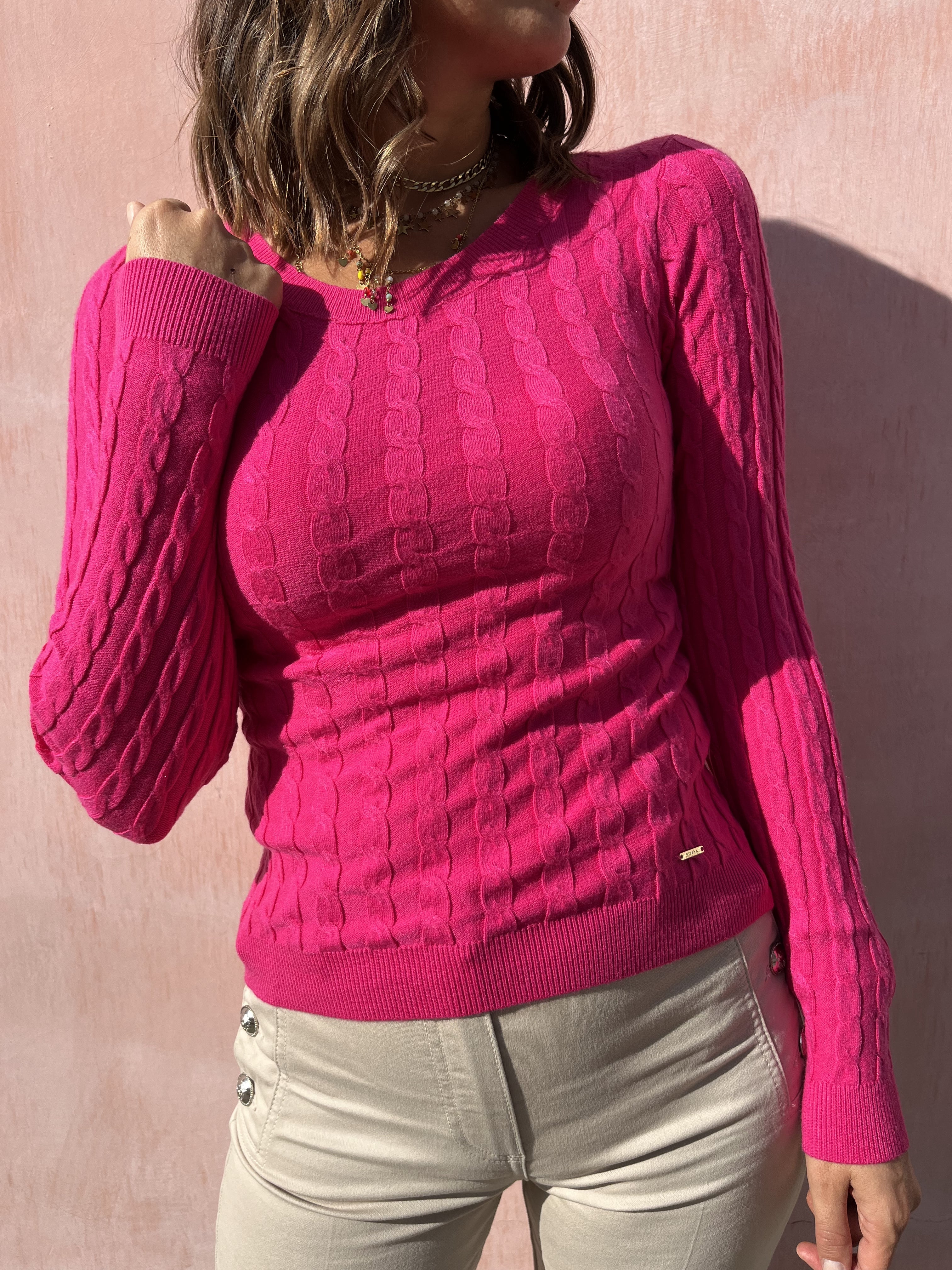 MAGLIA GIROCOLLO TRECCE