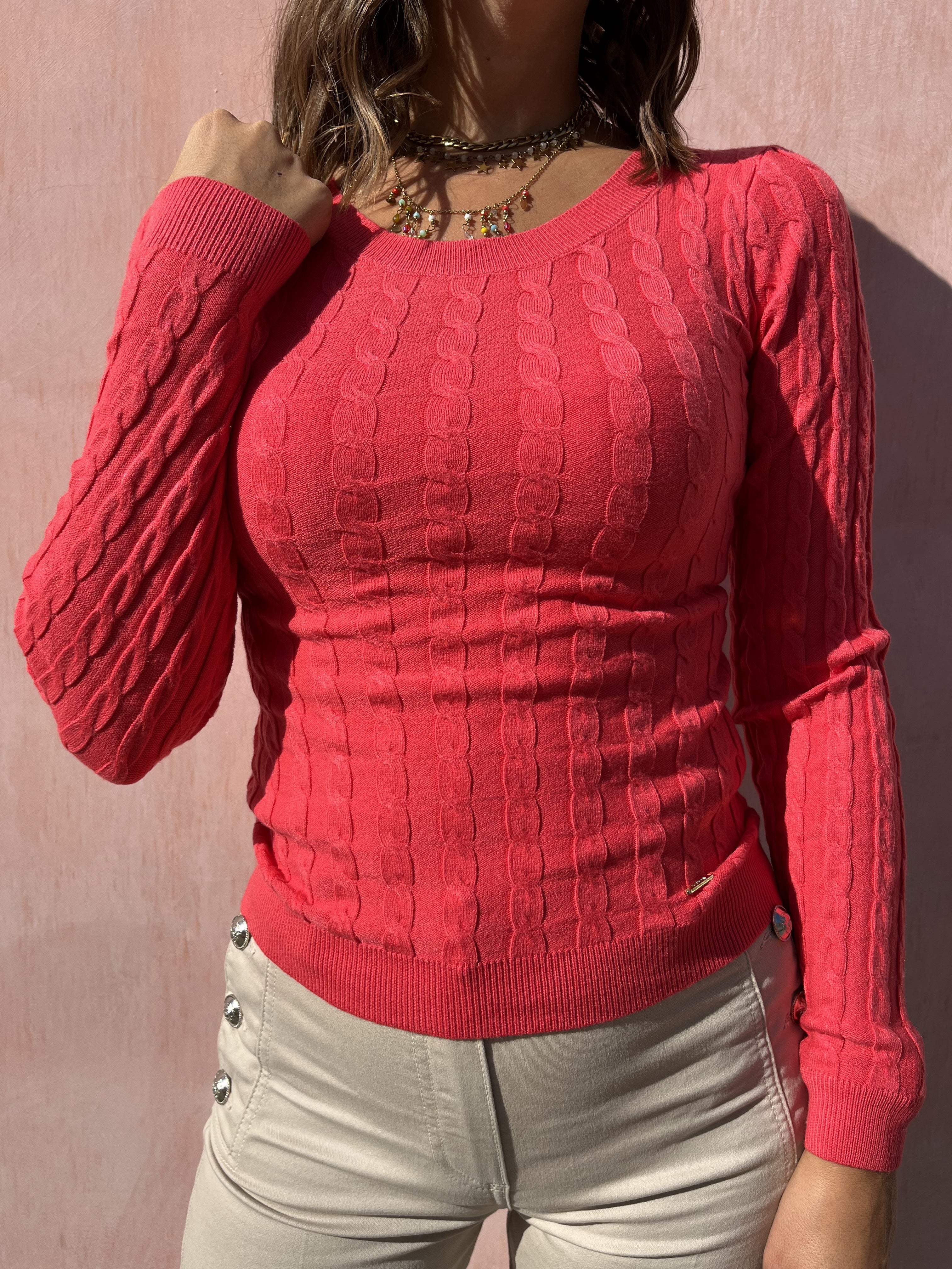 MAGLIA GIROCOLLO TRECCE