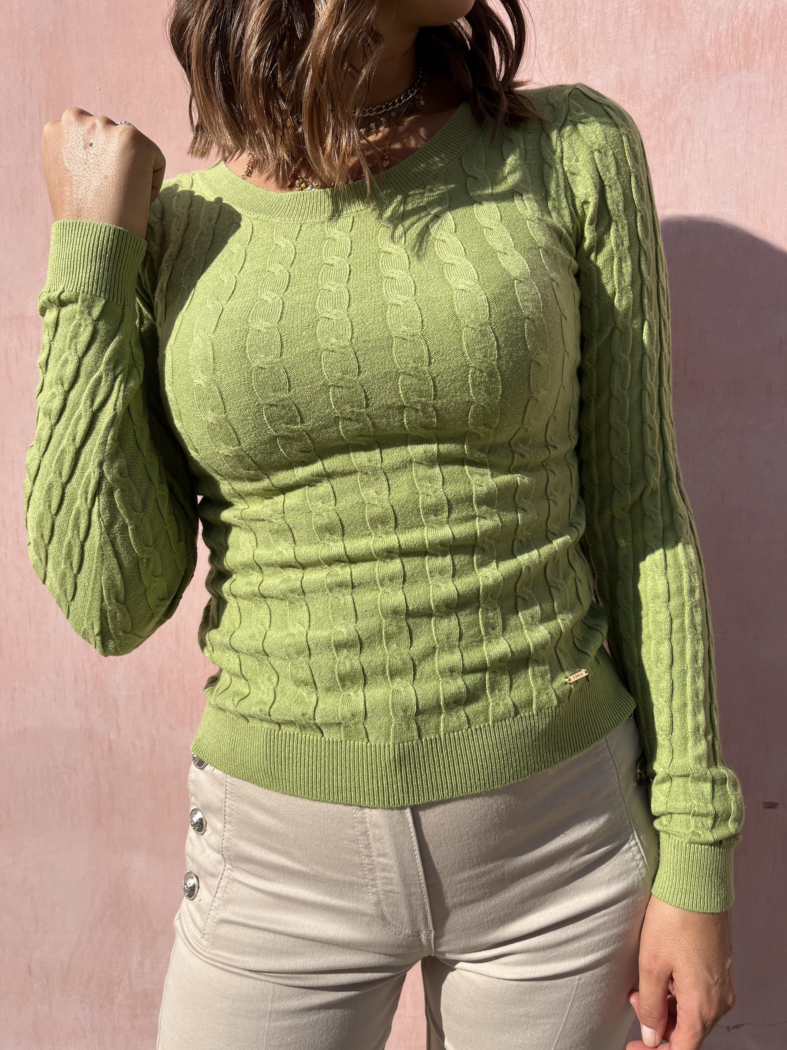 MAGLIA GIROCOLLO TRECCE
