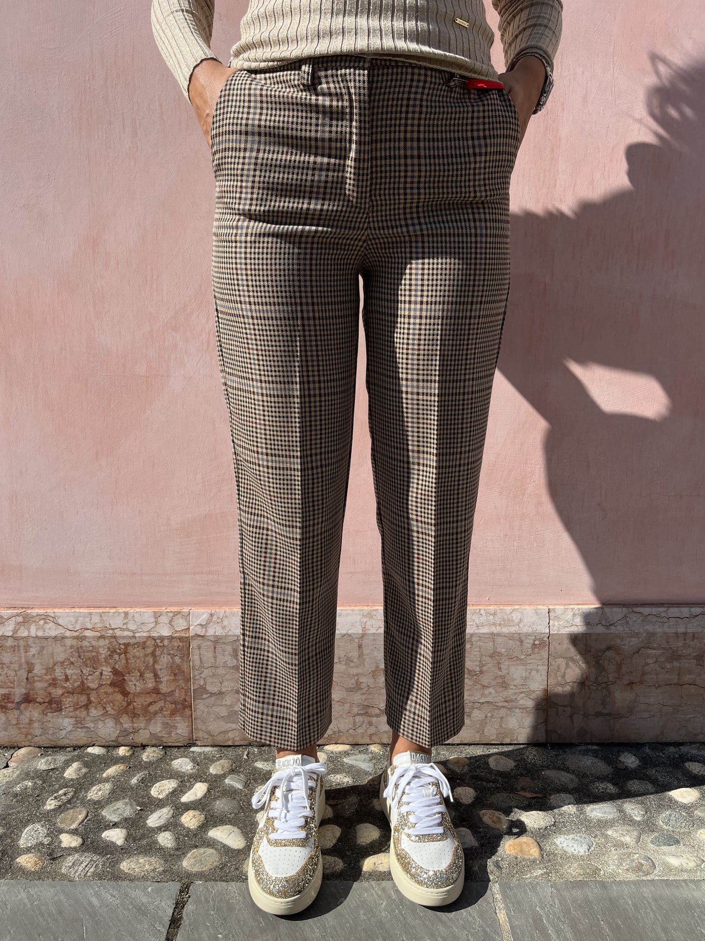 PANTALONE TESSUTO QUADRETTO