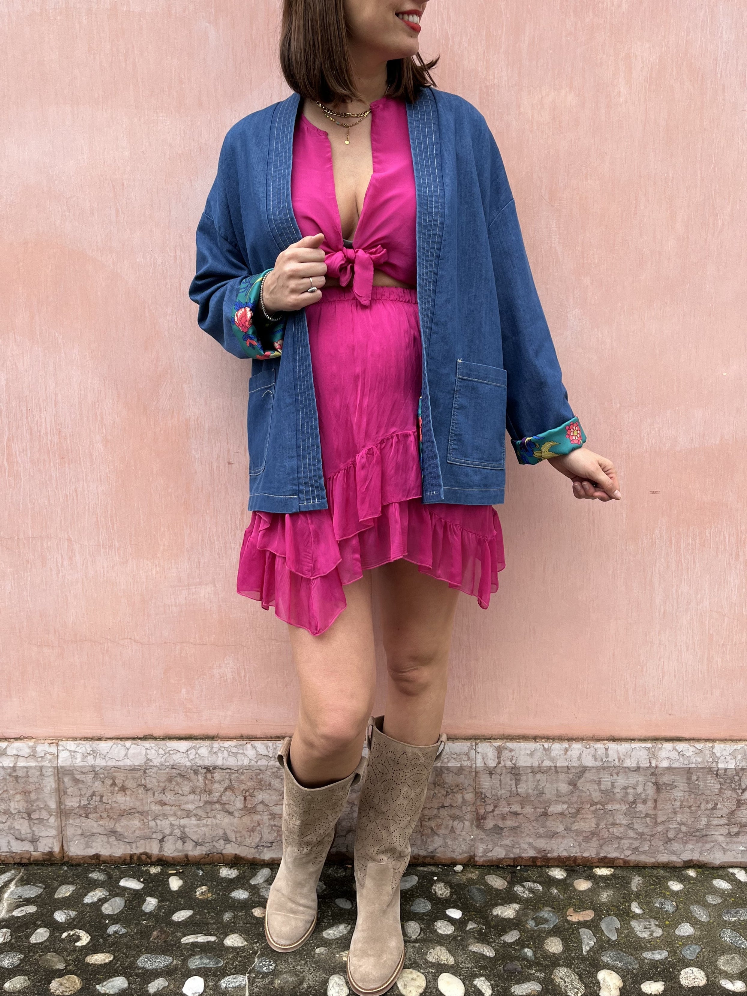 KIMONO CORTO CHAMBRAY