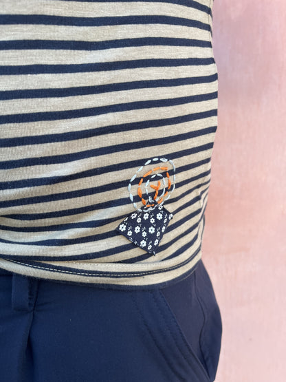 TSHIRT RIGHE RICAMI