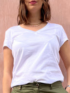 T-SHIRT SCOLLO V FILO DI SCOZIA