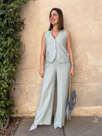 PANTALONE LARGO CON TASCONI