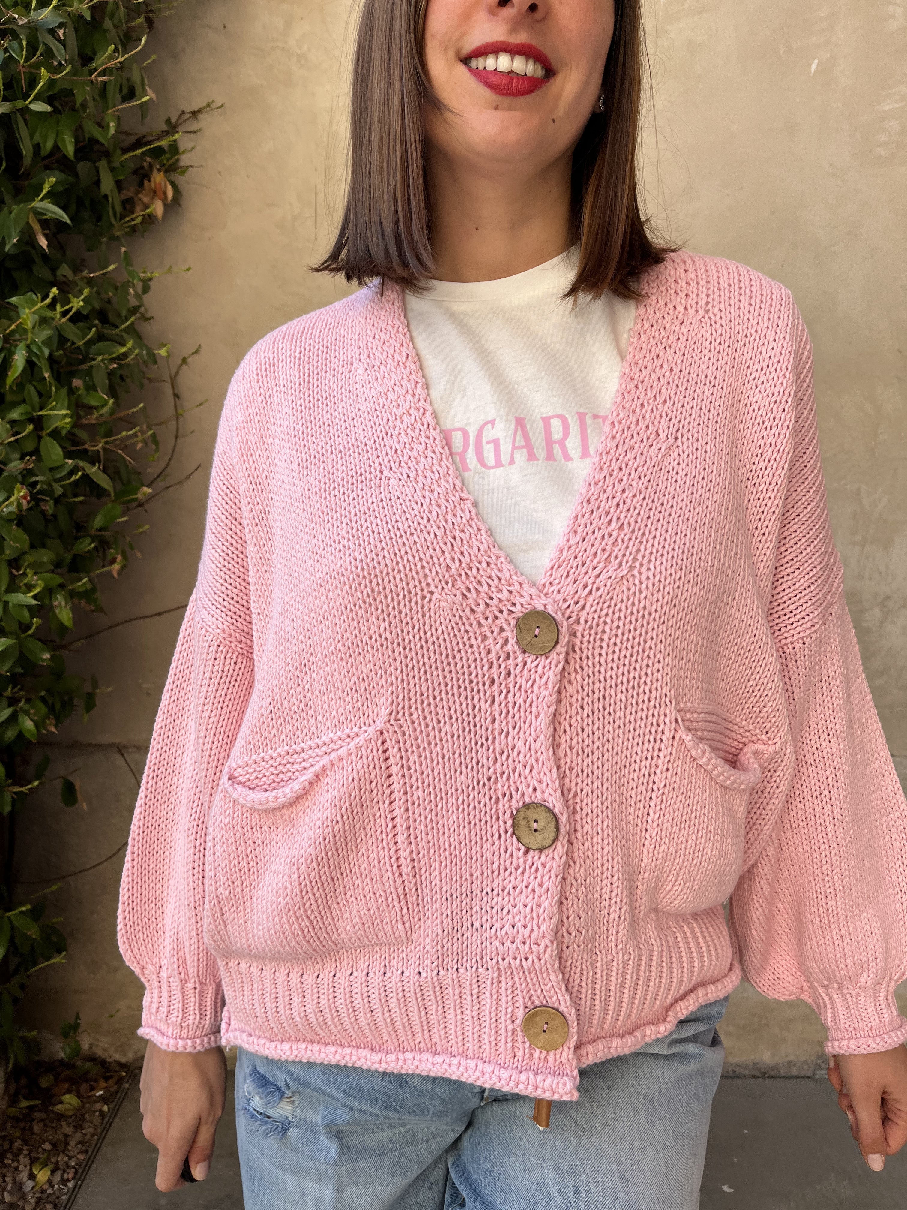 CARDIGAN BOTTONE LEGNO