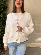CARDIGAN BOTTONE LEGNO