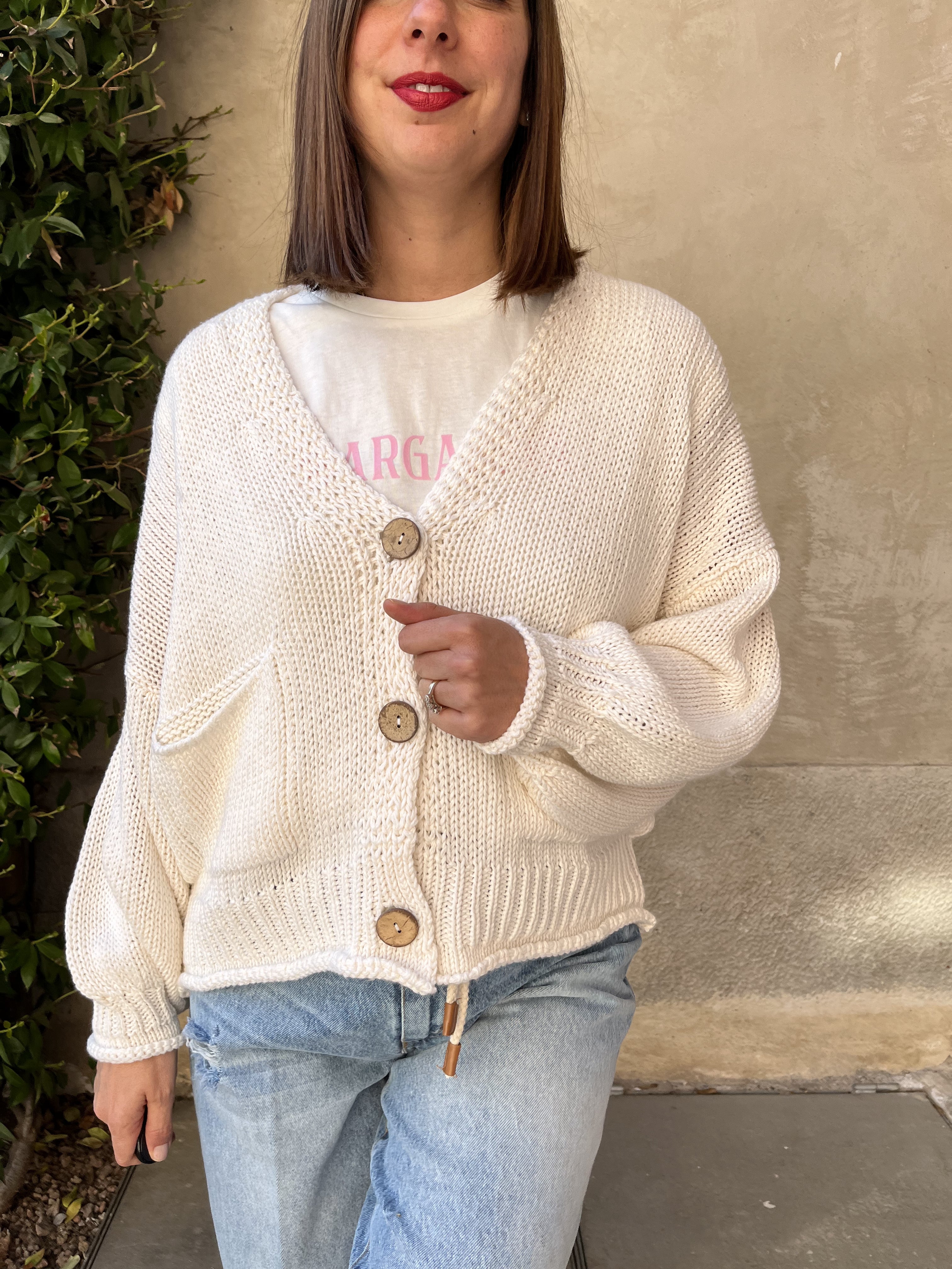 CARDIGAN BOTTONE LEGNO