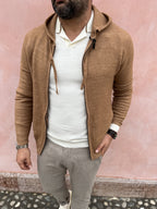 MAGLIONE ZIP CAPPUCCIO