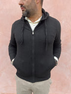 MAGLIONE ZIP CAPPUCCIO